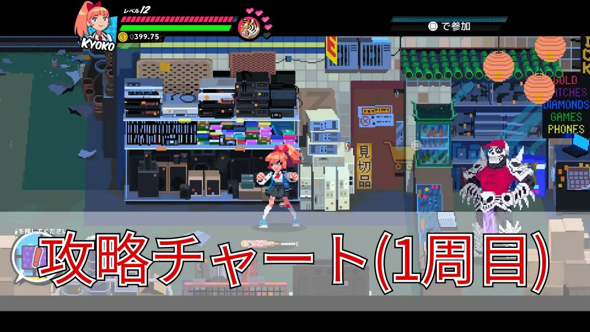 Okura　バンドリ6国家まとめ 熱血硬派くにおくん外伝 River City Girls】100%達成攻略チャート(1周